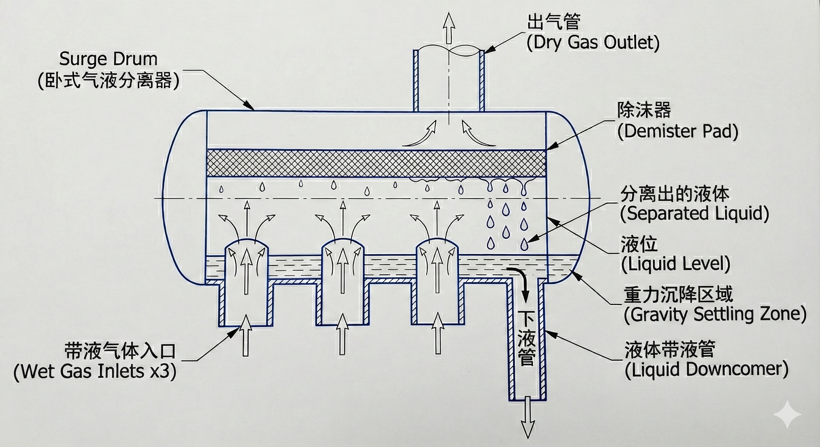 卧式 Surge Drum 原理图